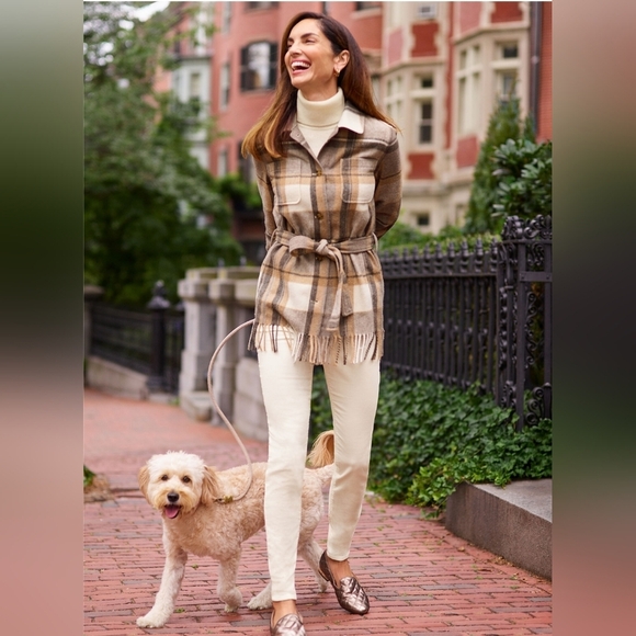 Talbots Jackets & Blazers - Talbots Deuce Plaid Belted Shirt Jacket Woman Size 1X Woven In ITALY